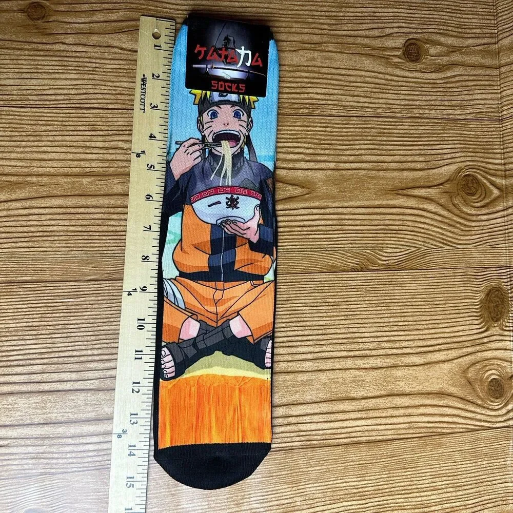 Naruto Shippuden Crew Socks One Size Midcalf‎  Unisex Anime Manga Ichiraku Ramen